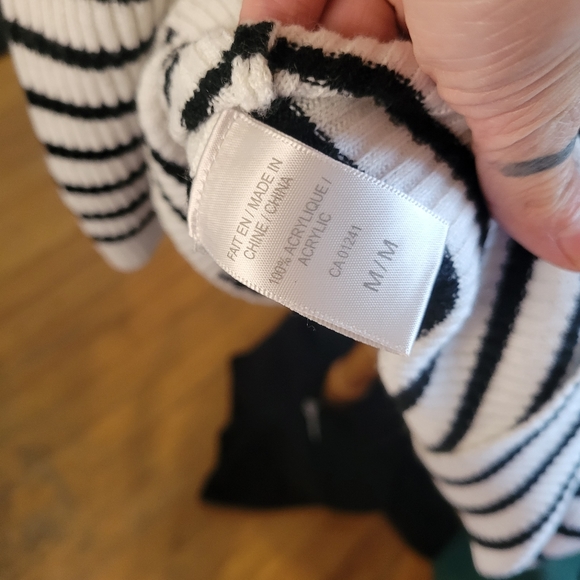 TWIK striped Knit long sleeved dress size medium boatneck knitwear - Picture 3 of 8